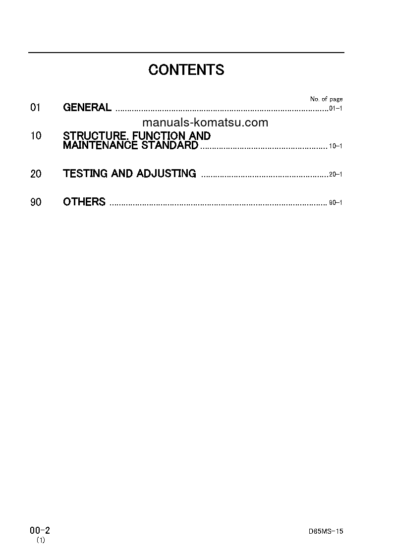 Protected: D85MS-15(JPN) S/N 1001-UP Shop (repair) manual (English)