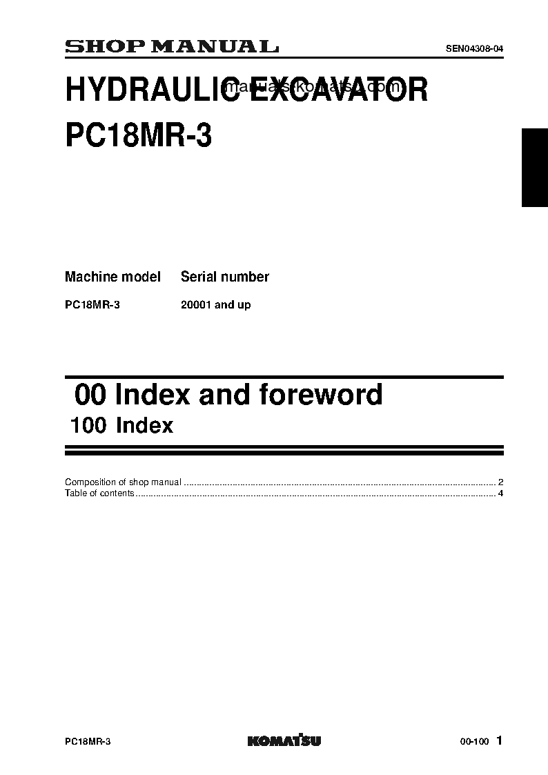 Protected: PC18MR-3(JPN) S/N 20001-UP Shop (repair) manual (English)