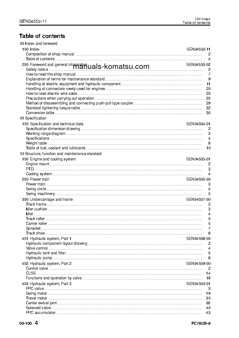 Protected: PC78US-8(JPN)-FOR EU S/N 15001-UP Shop (repair) manual (English)