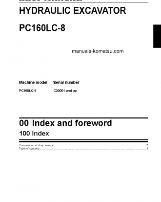 PC160LC-8(THA) S/N C20001-UP Shop (repair) manual (English)