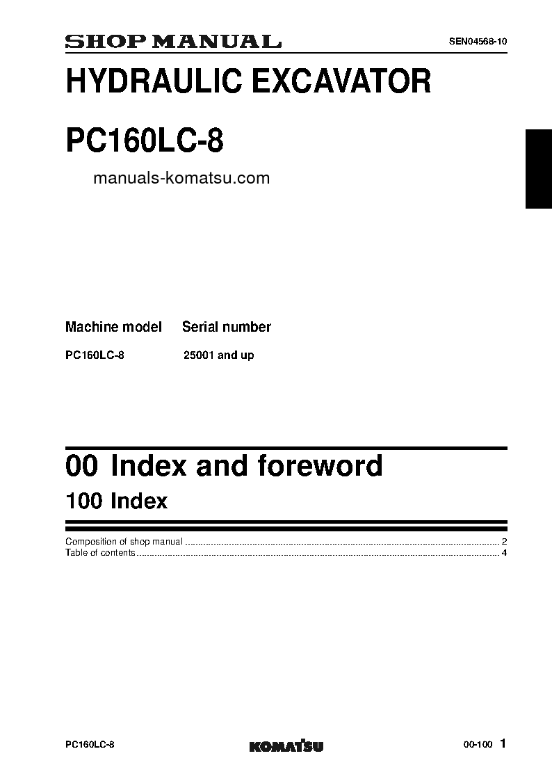 Protected: PC160LC-8(JPN)-WORK EQUIPMENT GREASE 500H S/N 25001-UP Shop (repair) manual (English)