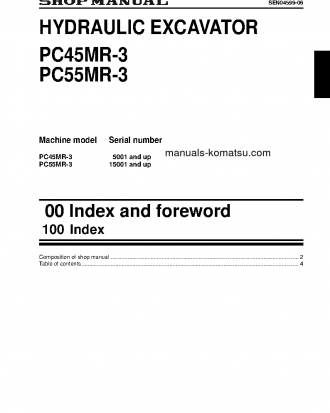 PC55MR-3(JPN) S/N 15001-UP Shop (repair) manual (English)