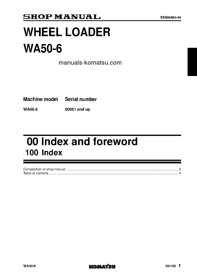 Protected: WA50-6(JPN) S/N 60001-UP Shop (repair) manual (English)