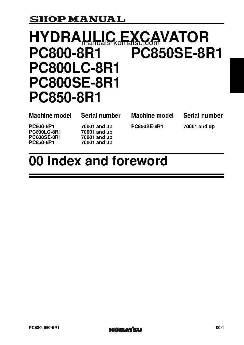 Protected: PC800-8(JPN)-R1 S/N 70001-UP Shop (repair) manual (English)