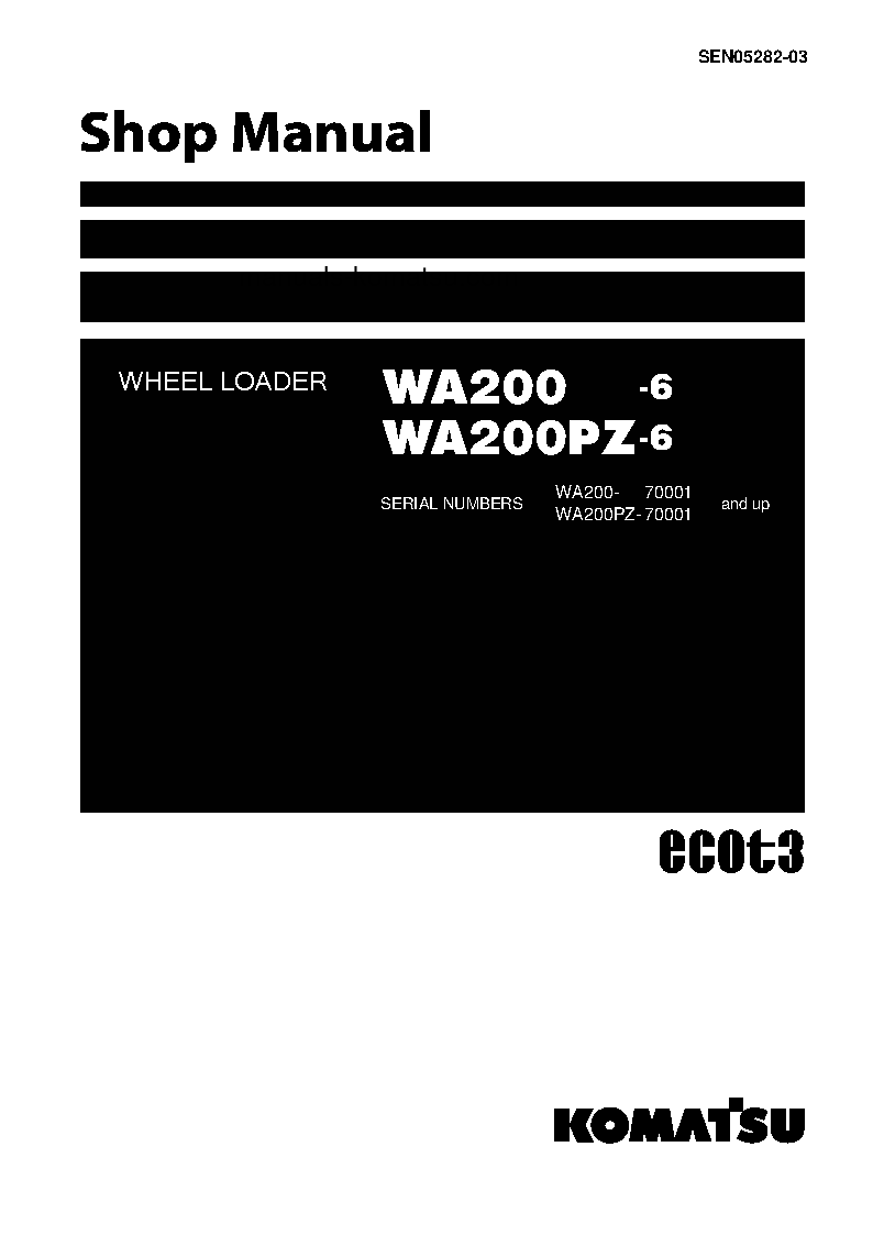 WA200PZ-6(JPN) S/N 70001-UP Shop (repair) manual (English)