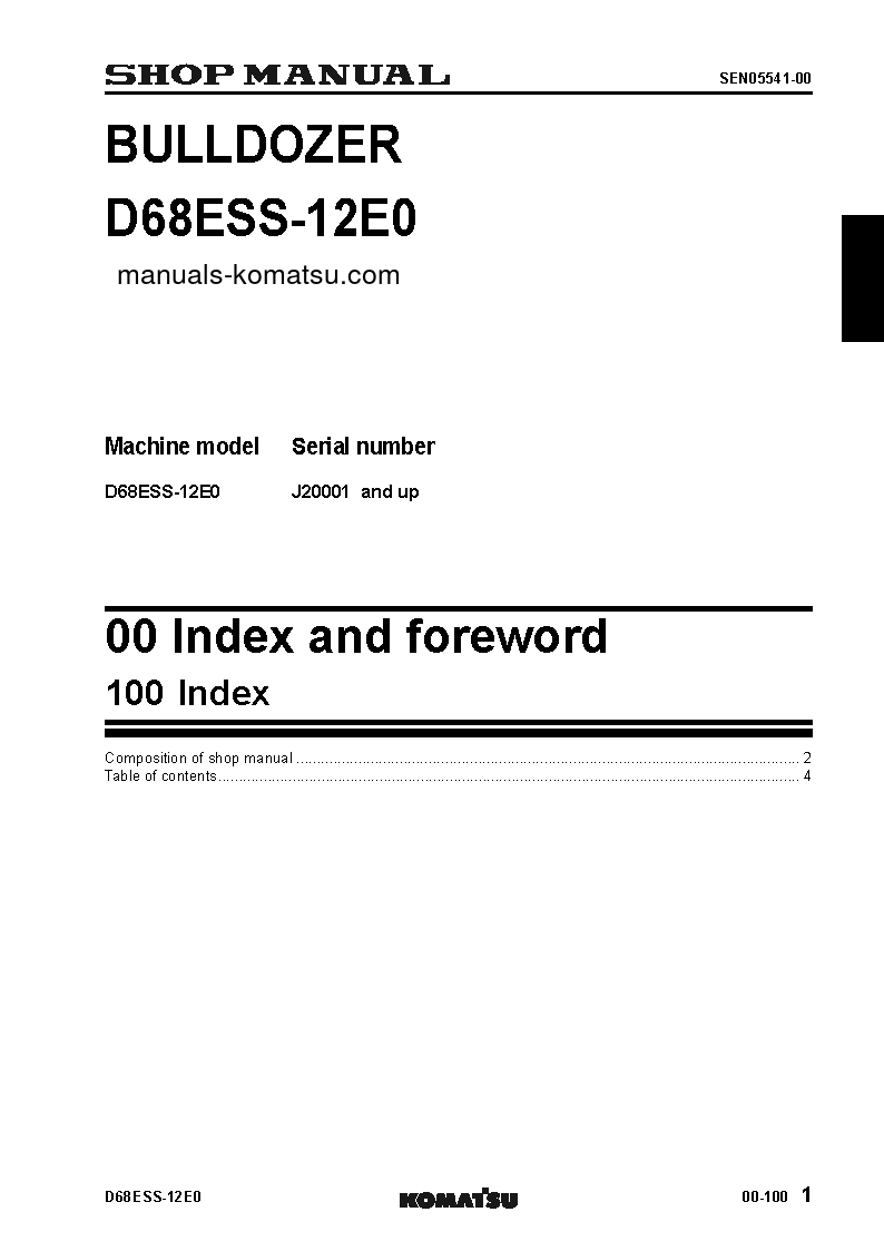 Protected: D68ESS-12(IDN)-E0 S/N J20001-UP Shop (repair) manual (English)