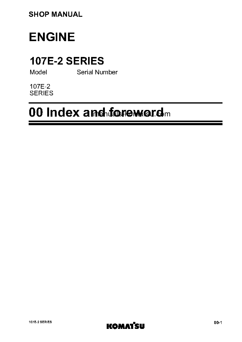 Protected: SAA6D107E-2(JPN)-E S/N ALL Shop (repair) manual (English)