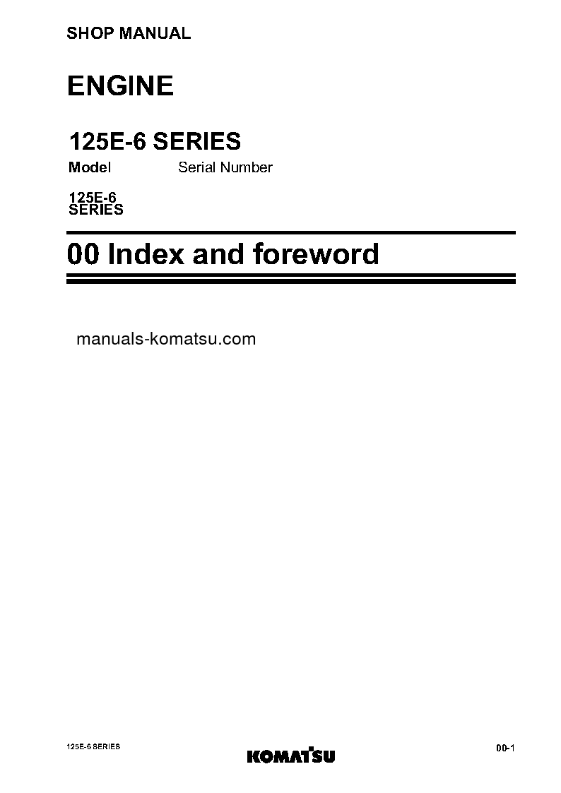 Protected: 125E-6 SERIES(JPN) S/N ALL Shop (repair) manual (English)