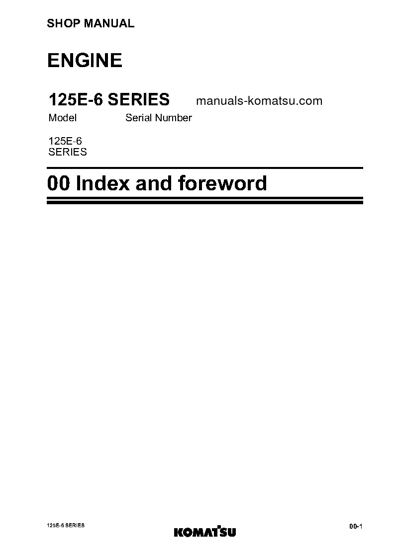 Protected: 6D125E-6(JPN) S/N ALL Shop (repair) manual (English)