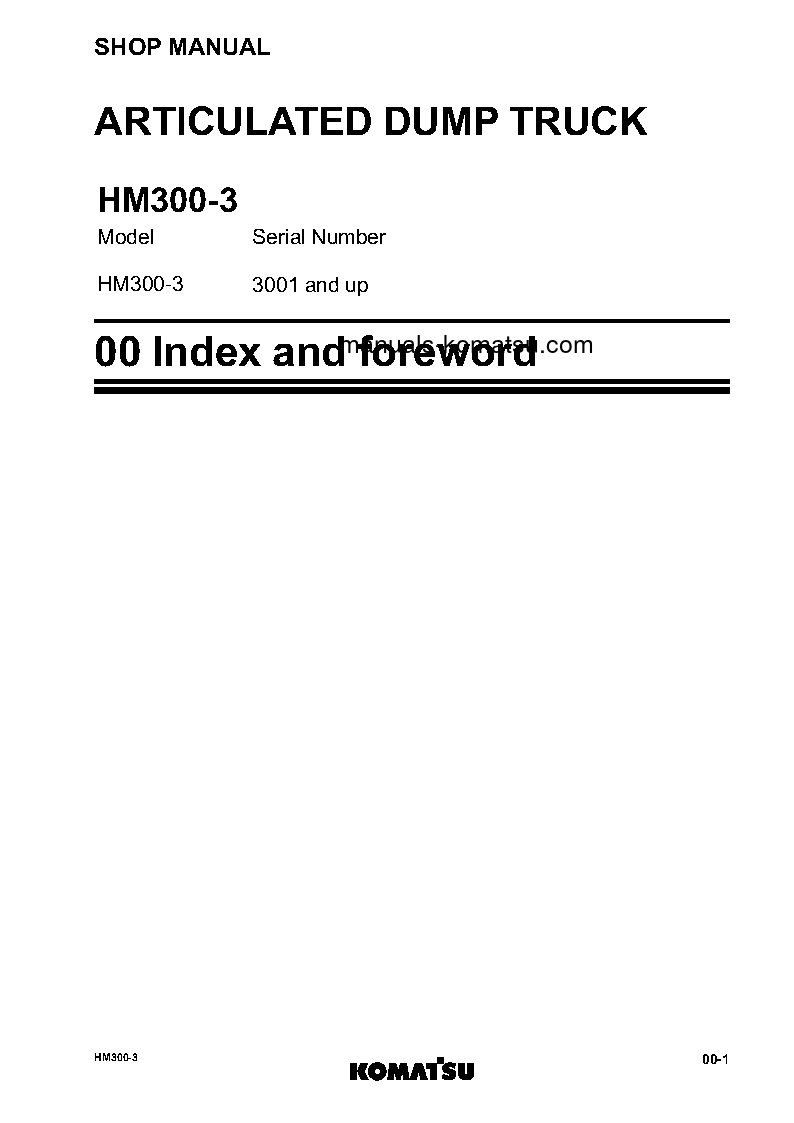 Protected: HM300-3(JPN) S/N 3001-UP Shop (repair) manual (English)