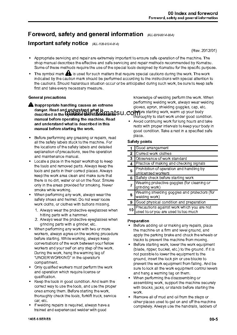 Protected: 140E-6 SERIES(JPN) S/N ALL Shop (repair) manual (English)