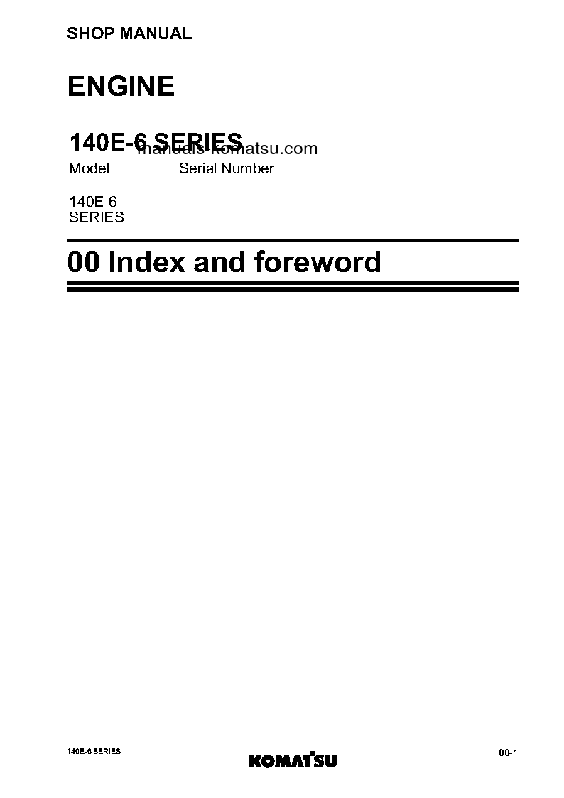 Protected: 6D140E-6(JPN) S/N ALL Shop (repair) manual (English)