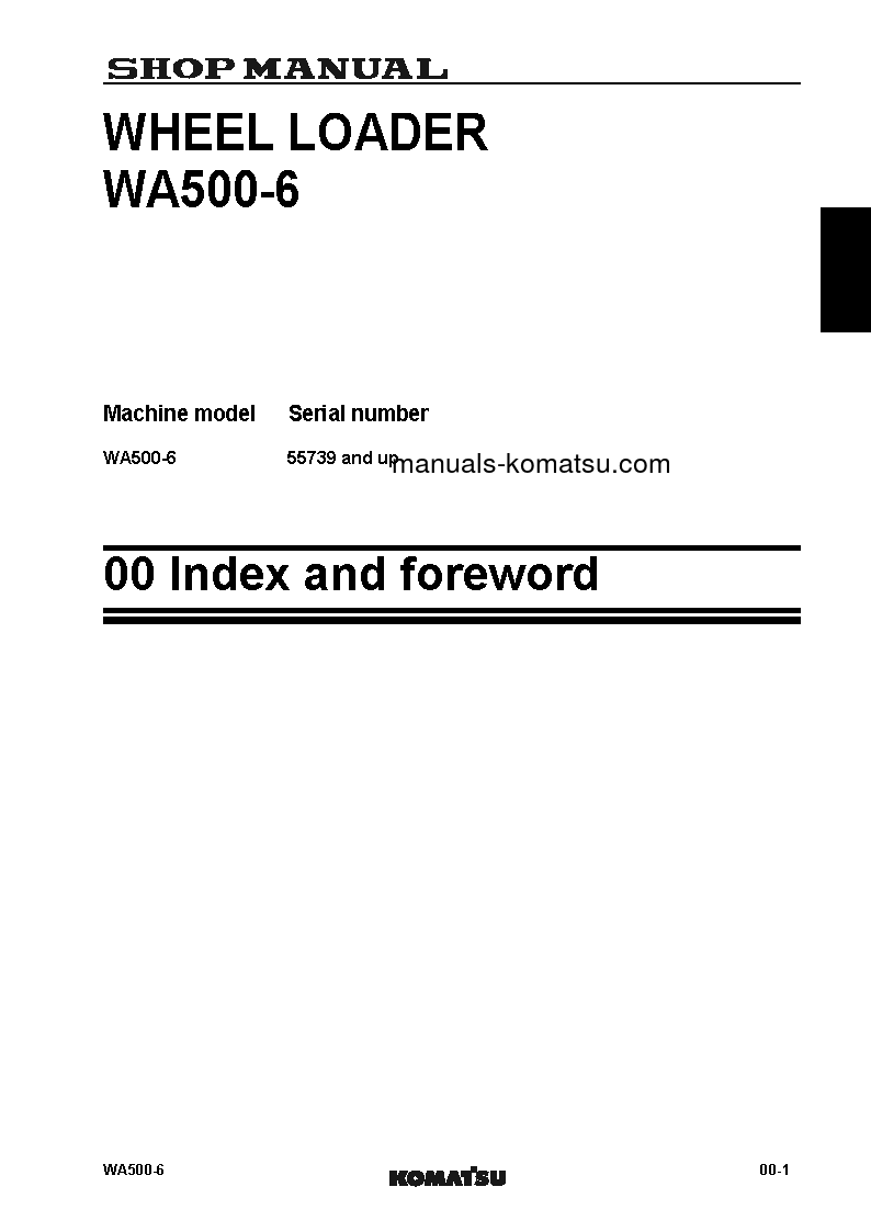 Protected: WA500-6(JPN)-STONE HANDLING SPEC. S/N 55739-UP Shop (repair) manual (English)