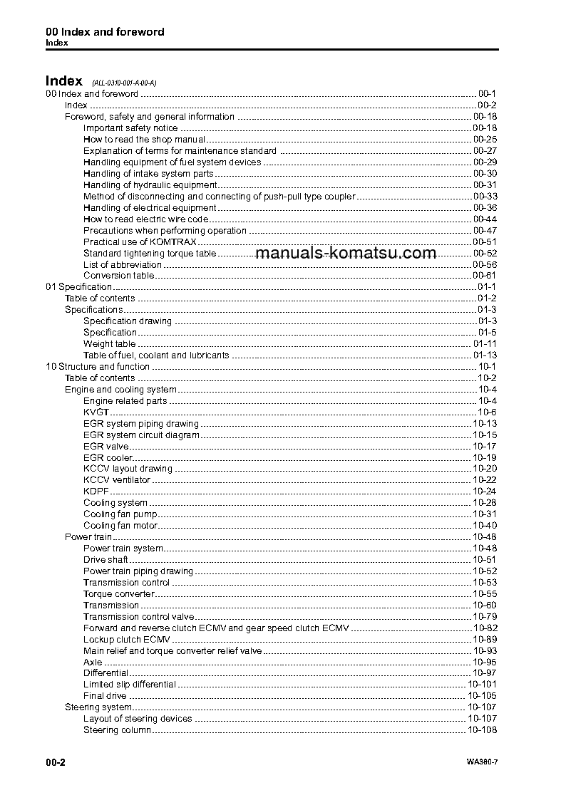Protected: WA380-7(JPN) S/N 10001-UP Shop (repair) manual (English)