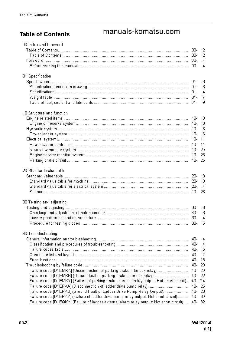 Protected: WA1200-6(JPN)-FOR KAL S/N 60004-UP Shop (repair) manual (English)