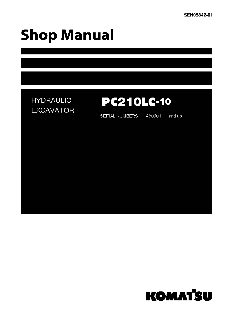 PC210LC-10(JPN) S/N 450001-UP Shop (repair) manual (English)
