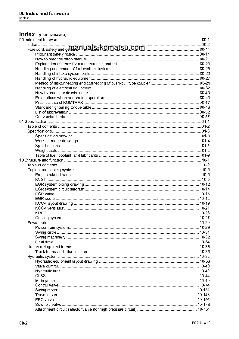 Protected: PC210LC-10(JPN) S/N 450001-UP Shop (repair) manual (English)