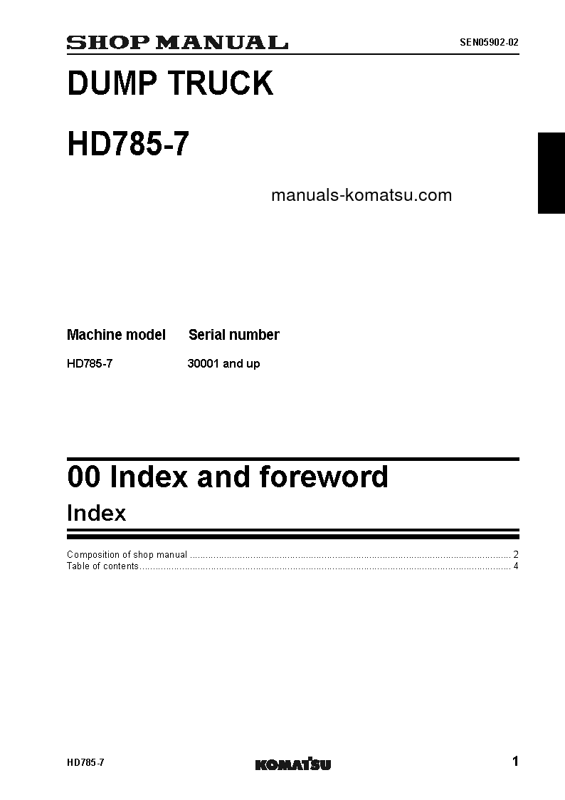 Protected: HD785-7(JPN) S/N 30001-UP Shop (repair) manual (English)