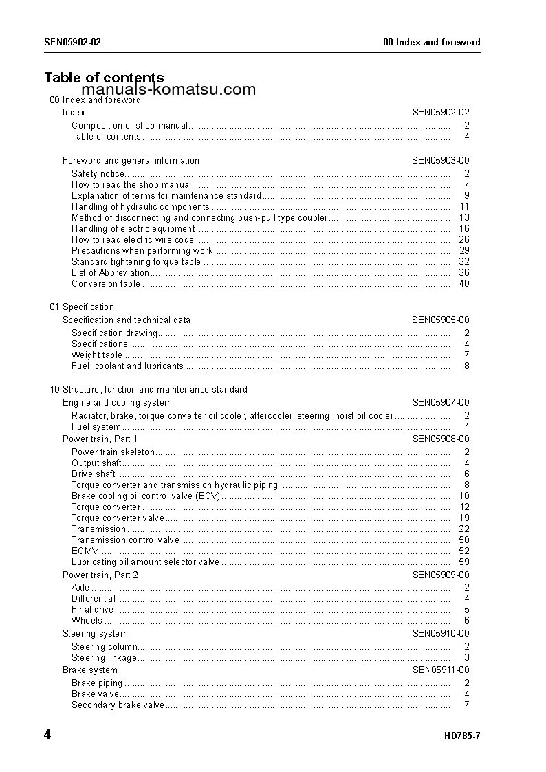 Protected: HD785-7(JPN) S/N 30001-UP Shop (repair) manual (English)
