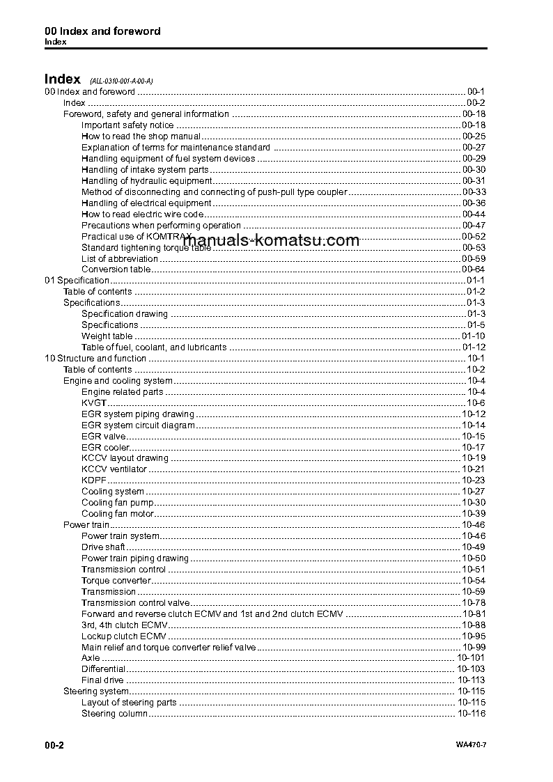 Protected: WA470-7(JPN) S/N 10001-UP Shop (repair) manual (English)