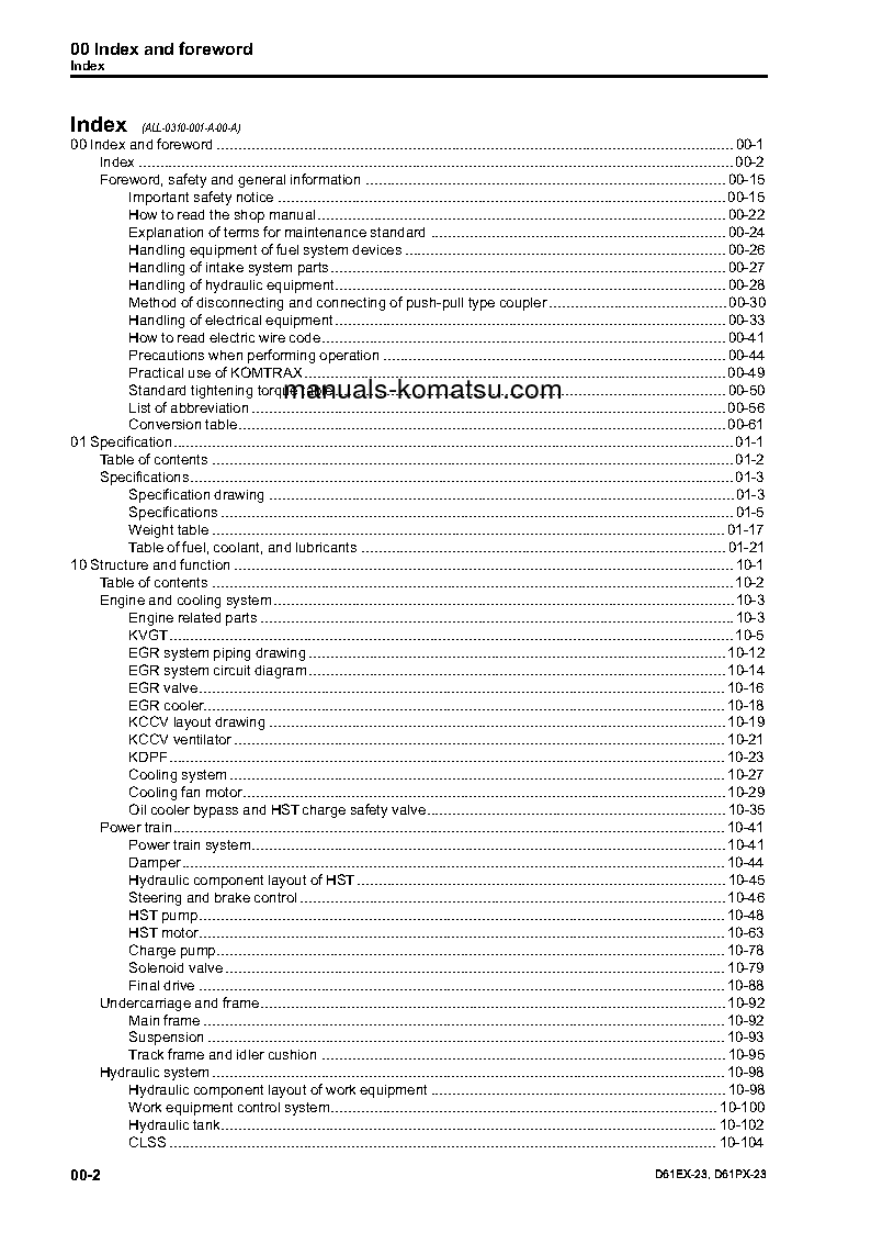 Protected: D61EX-23(JPN) S/N 30001-UP Shop (repair) manual (English)