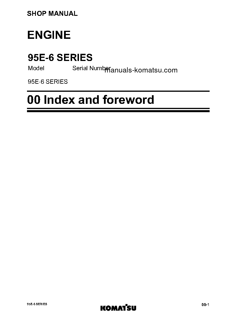 Protected: SAA4D95LE-6(JPN) S/N ALL Shop (repair) manual (English)