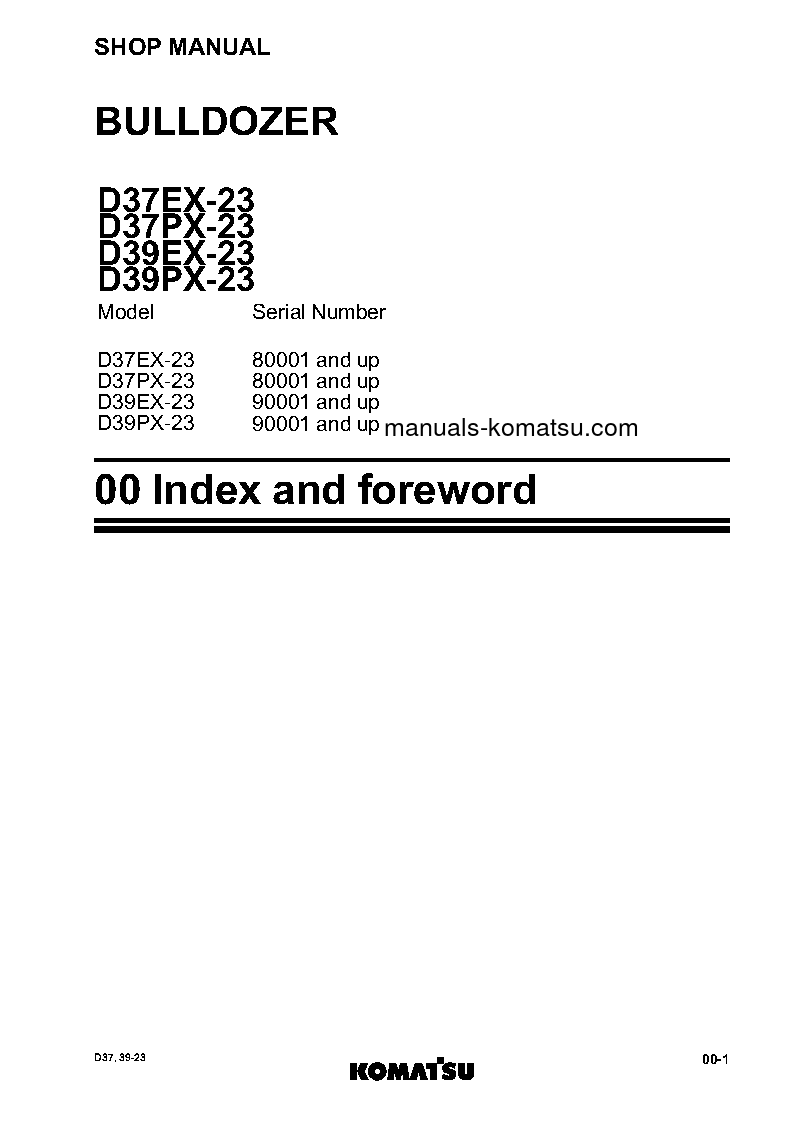 Protected: D37EX-23(JPN) S/N 80001-UP Shop (repair) manual (English)