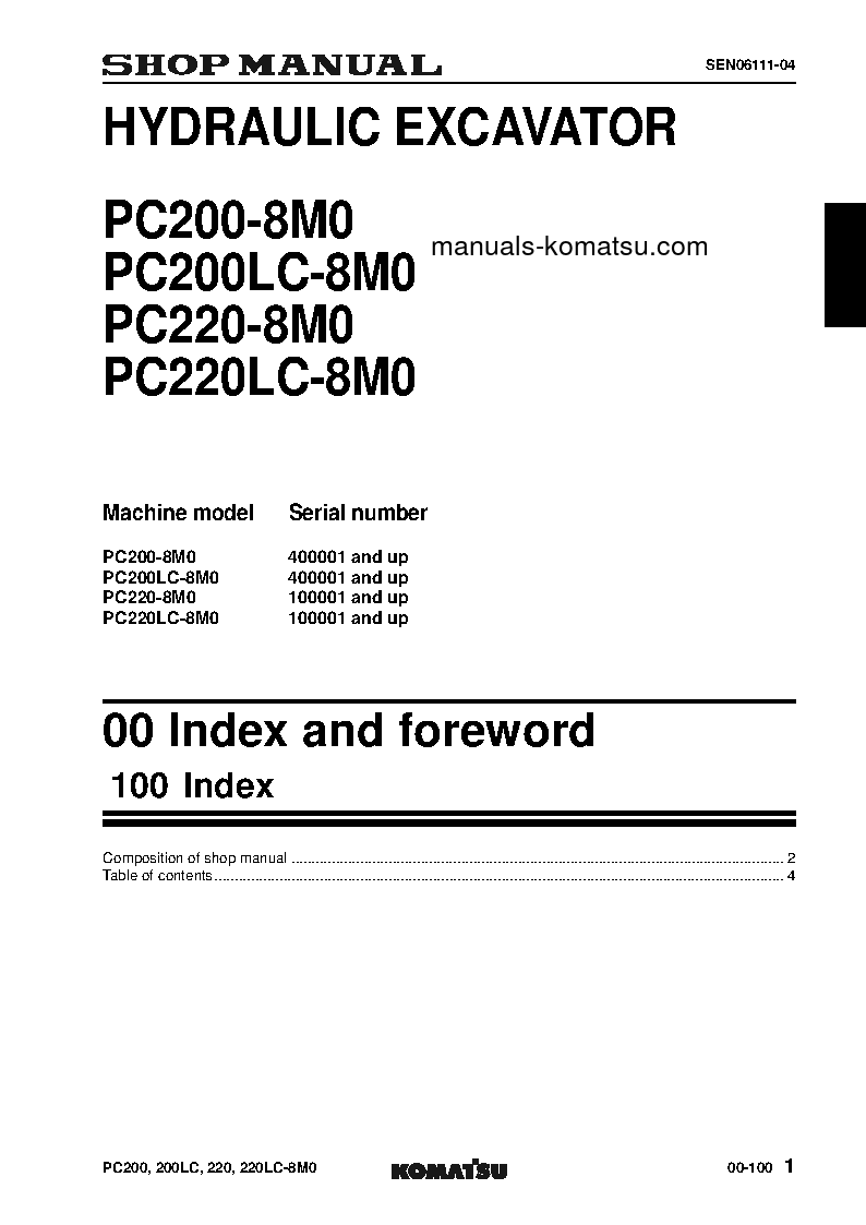 Protected: PC220LC-8(JPN)-M0 S/N 100001-UP Shop (repair) manual (English)