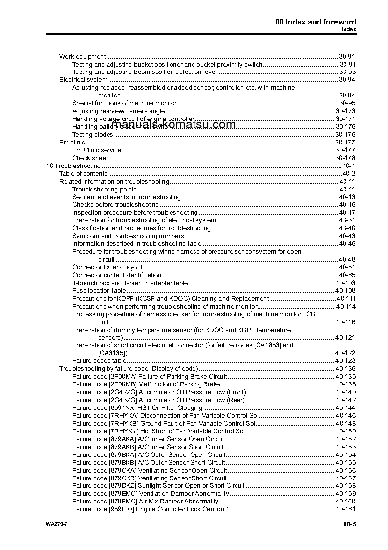 Protected: WA270-7(JPN) S/N 80001-UP Shop (repair) manual (English)