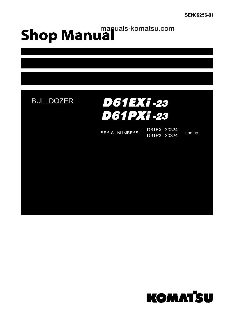 D61PXI-23(JPN) S/N 30324-UP Shop (repair) manual (English)