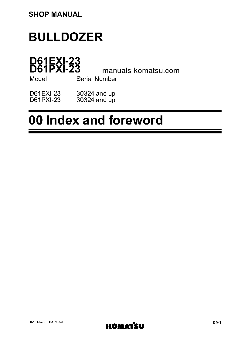Protected: D61PXI-23(JPN) S/N 30324-UP Shop (repair) manual (English)