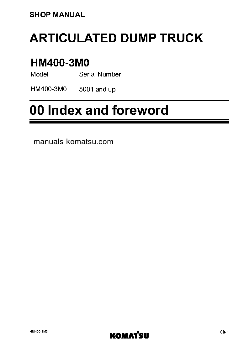 Protected: HM400-3(JPN)-M0 S/N 5001-UP Shop (repair) manual (English)