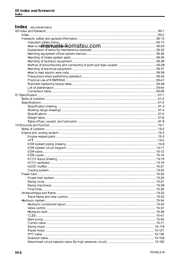 Protected: PC170LC-10(JPN) S/N 30001-UP Shop (repair) manual (English)