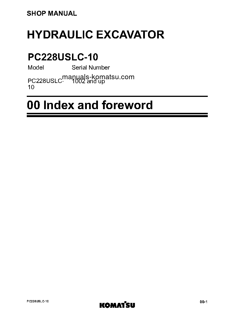 Protected: PC228USLC-10(JPN) S/N 1002-UP Shop (repair) manual (English)