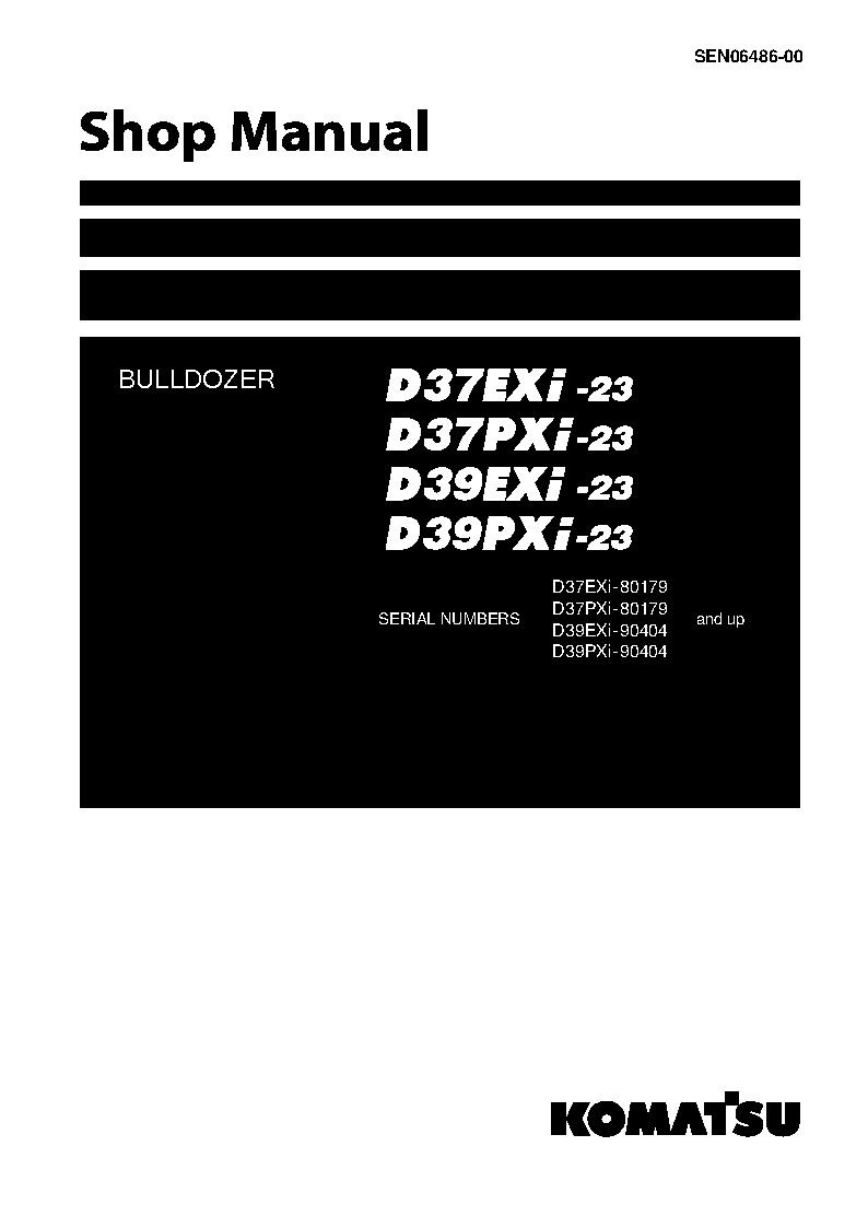 D39PXI-23(JPN) S/N 90404-UP Shop (repair) manual (English)