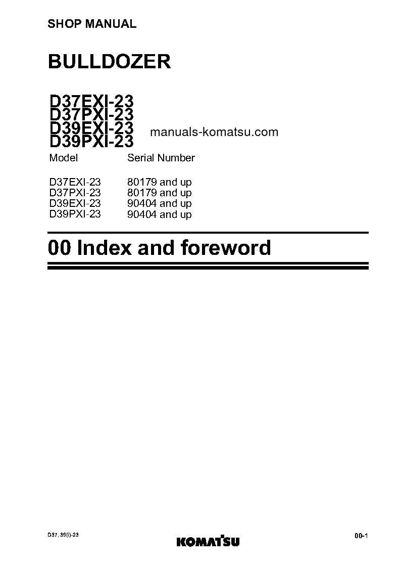 Protected: D39PXI-23(JPN) S/N 90404-UP Shop (repair) manual (English)