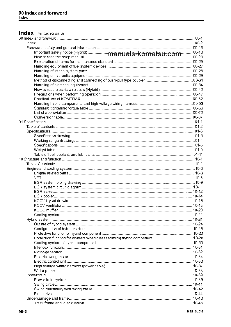 Protected: HB215LC-2(JPN) S/N 50001-UP Shop (repair) manual (English)
