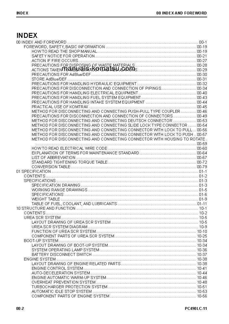 Protected: PC490LC-11(JPN) S/N 85001-UP Shop (repair) manual (English)