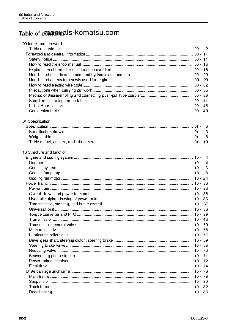 Protected: D85ESS-3(JPN) S/N 10001-UP Shop (repair) manual (English)