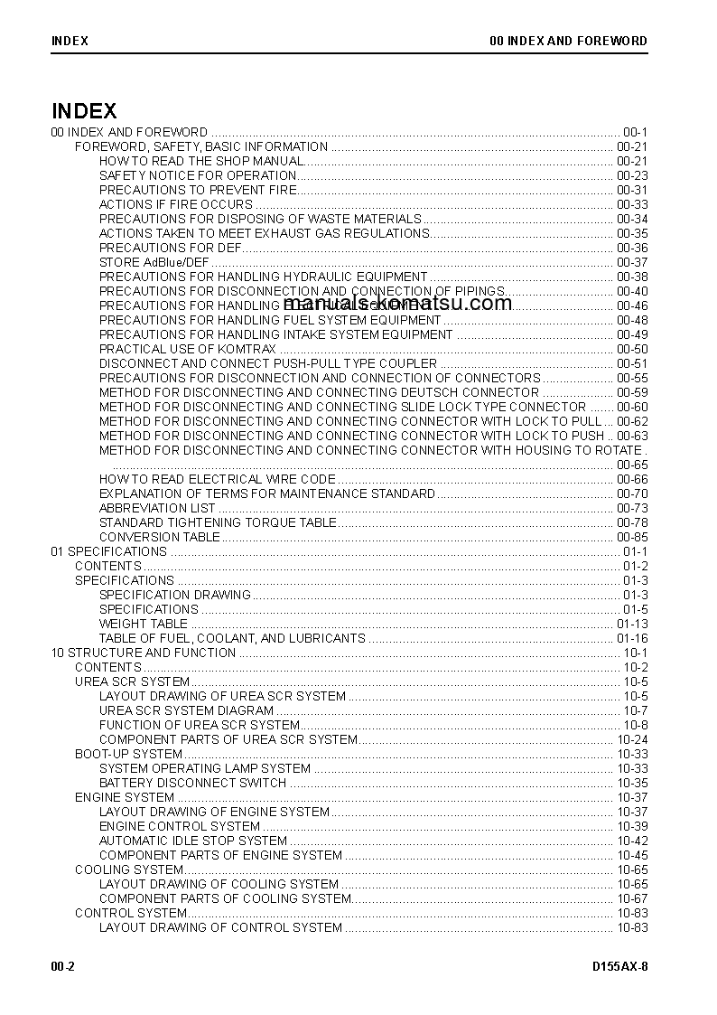 Protected: D155AX-8(JPN) S/N 100001-UP Shop (repair) manual (English)
