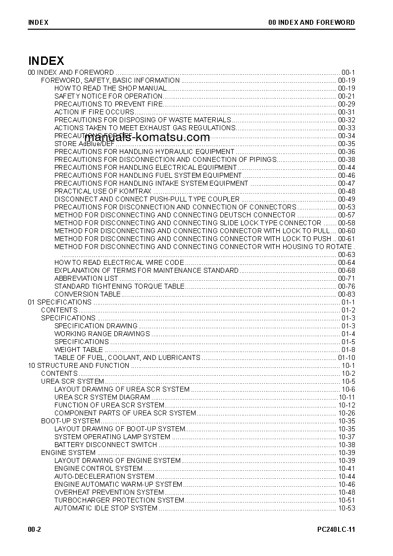 Protected: PC240LC-11(JPN) S/N 95001-UP Shop (repair) manual (English)