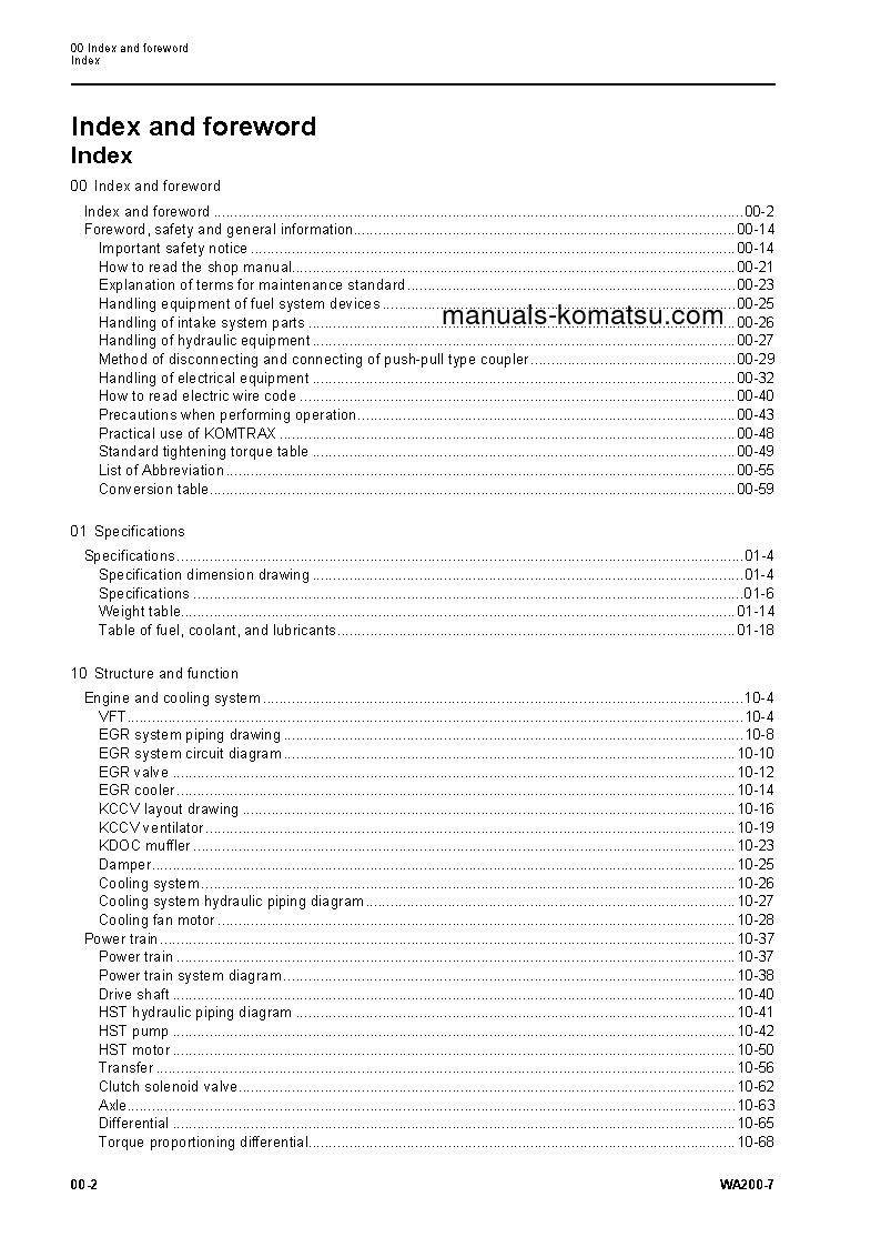 Protected: WA200-7(JPN) S/N 80001-UP Shop (repair) manual (English)