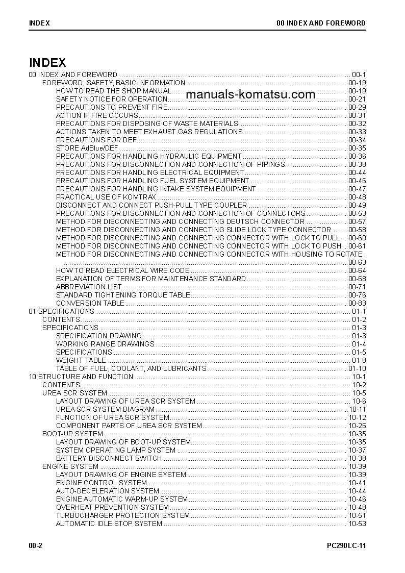 Protected: PC290LC-11(JPN) S/N 35001-UP Shop (repair) manual (English)