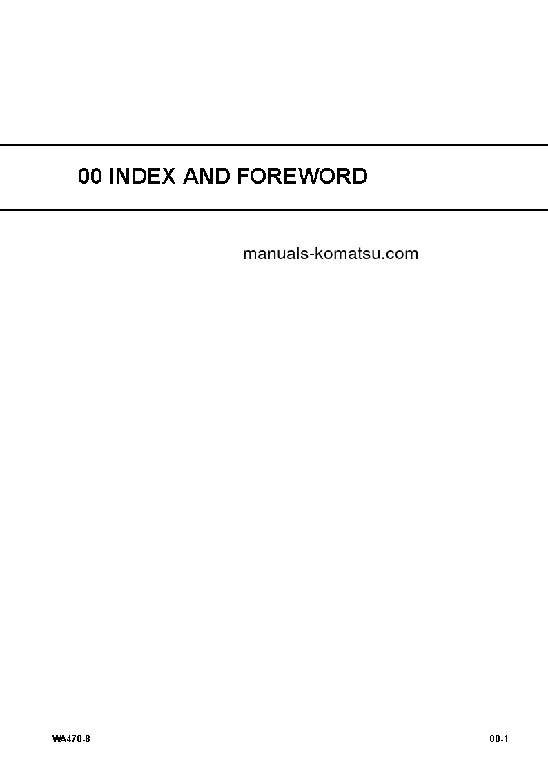 Protected: WA470-8(JPN) S/N 100001-UP Shop (repair) manual (English)
