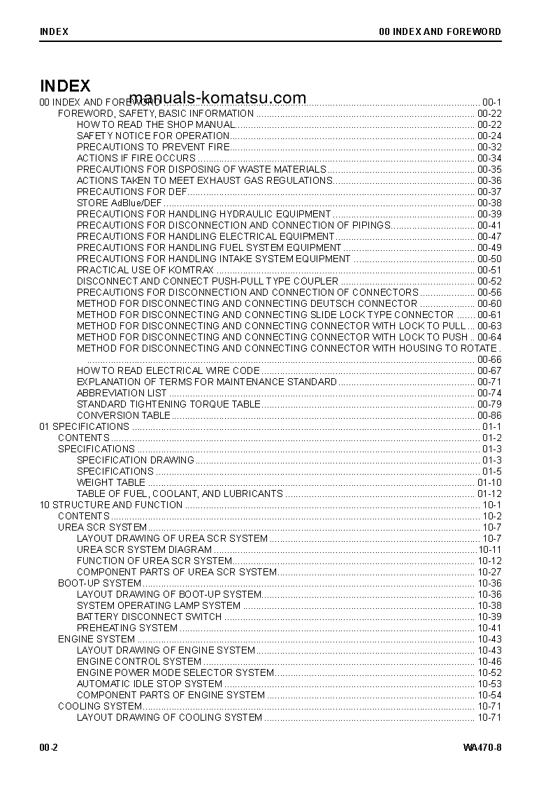 Protected: WA470-8(JPN) S/N 100001-UP Shop (repair) manual (English)