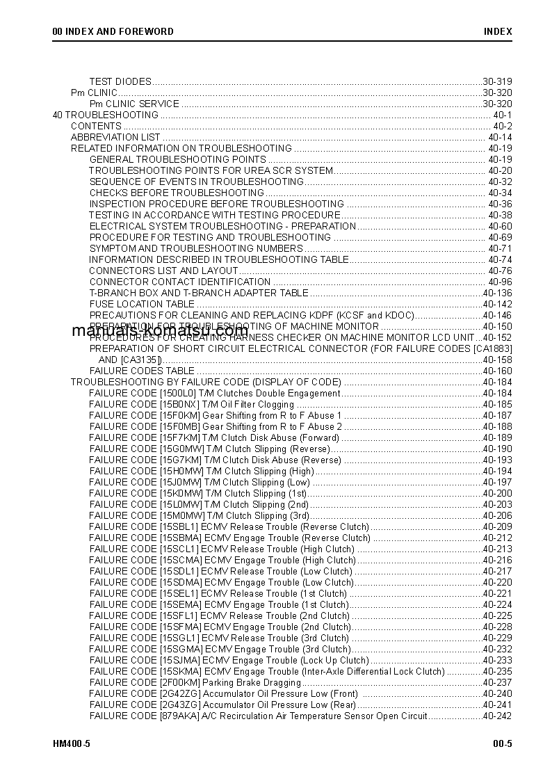 Protected: HM400-5(JPN) S/N 10001-UP Shop (repair) manual (English)