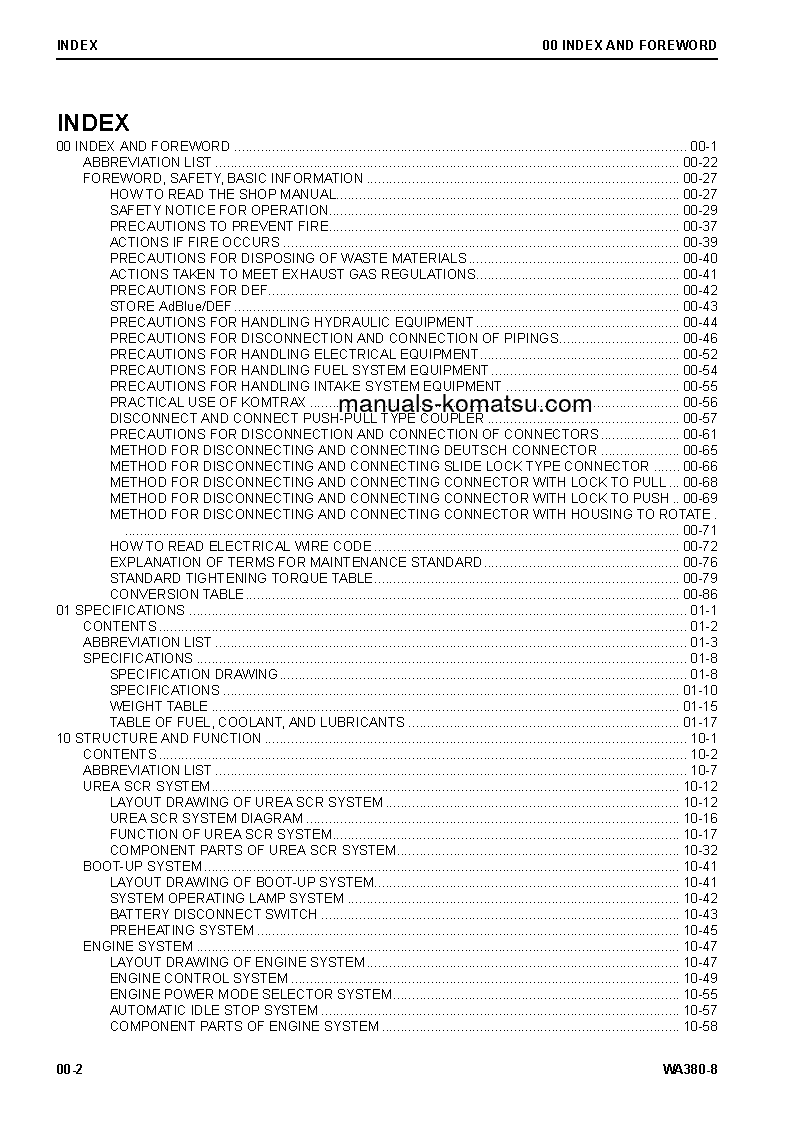 Protected: WA380-8(JPN) S/N 15001-UP Shop (repair) manual (English)
