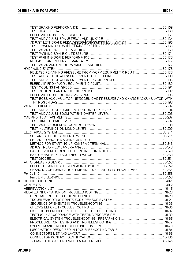 Protected: WA500-8(JPN) S/N 90001-UP Shop (repair) manual (English)