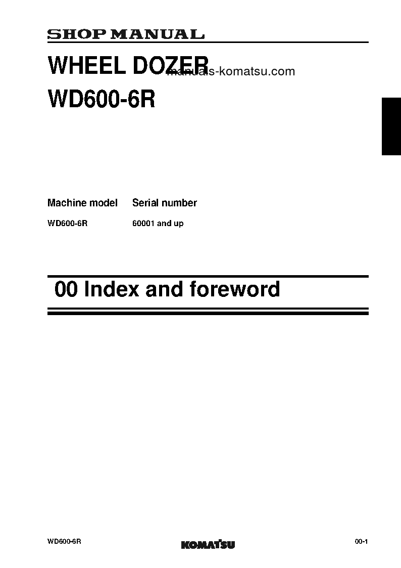 Protected: WD600-6(JPN)-R S/N 60001-UP Shop (repair) manual (English)