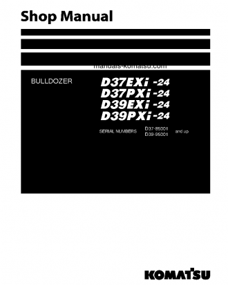 D39EXI-24(JPN) S/N 95001-UP Shop (repair) manual (English)